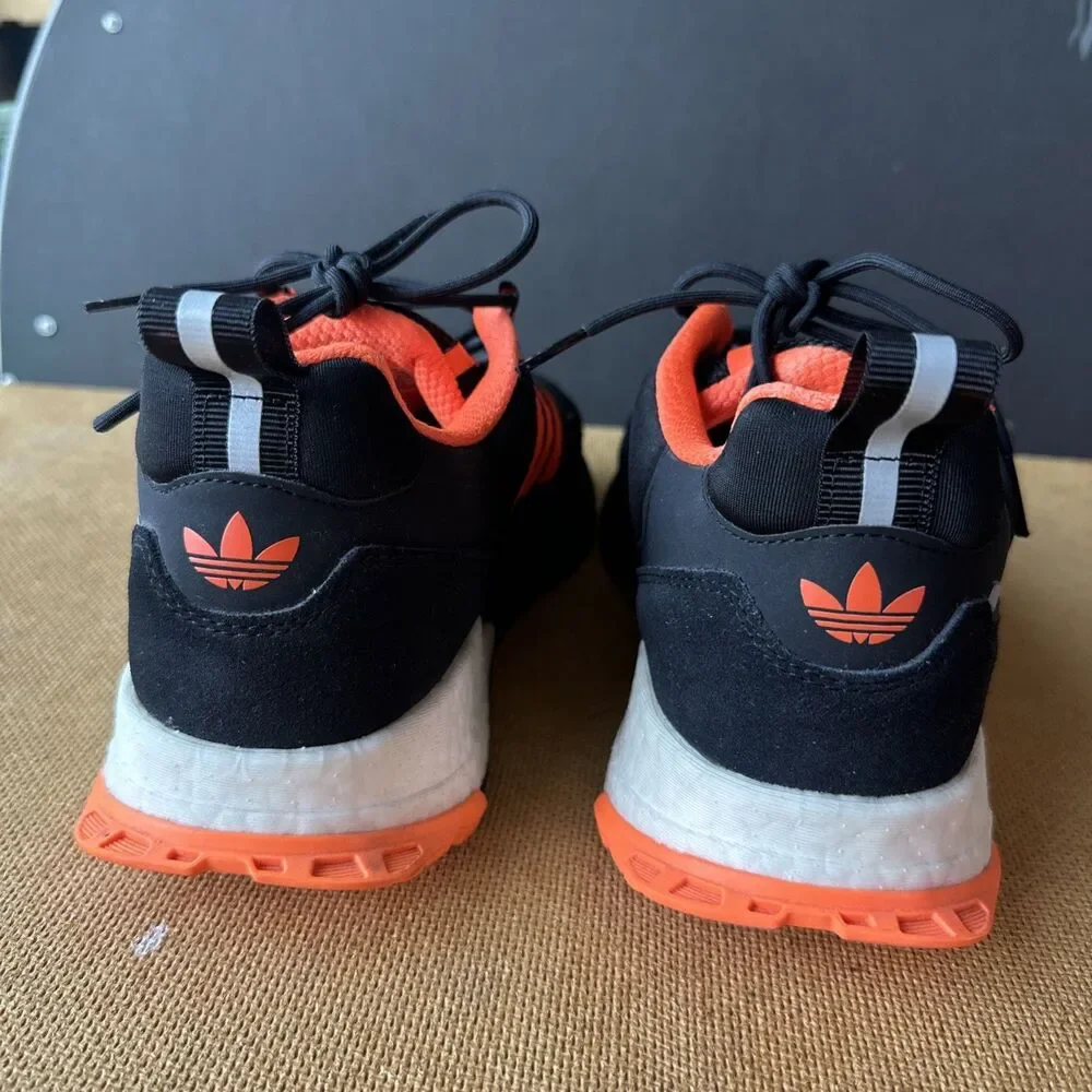 Adidas ZX 1K Boost Shoes Core Black-Solar Orange Silver H00428 Men’s Size 8